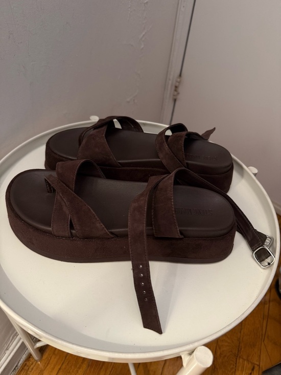 Steve Madden Shoes - Steve Madden Dark Brown Suede Platform Sandals